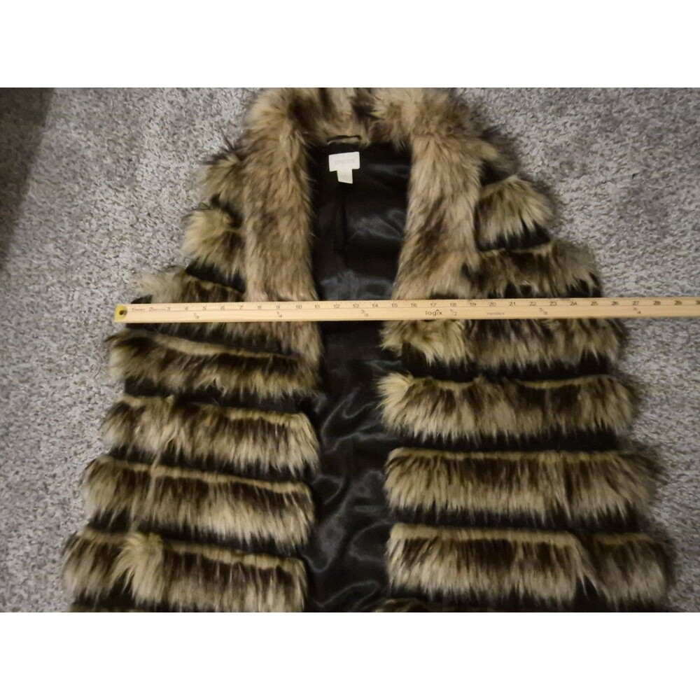 CHICO'S Size 3 Faux Fur Mink Fox Vest UNIQUE & STYLISH Size XLARGE MOB WIFE - Picture 4 of 8